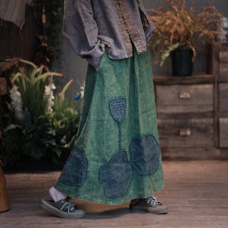 Vintage Lotus Patchwork Etek