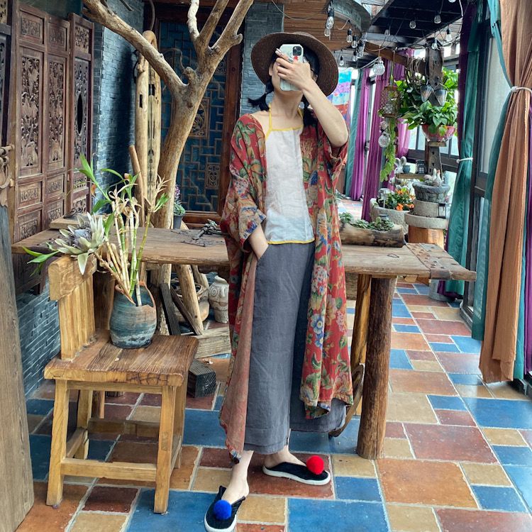 Vintage Bloom Kimono Ceket