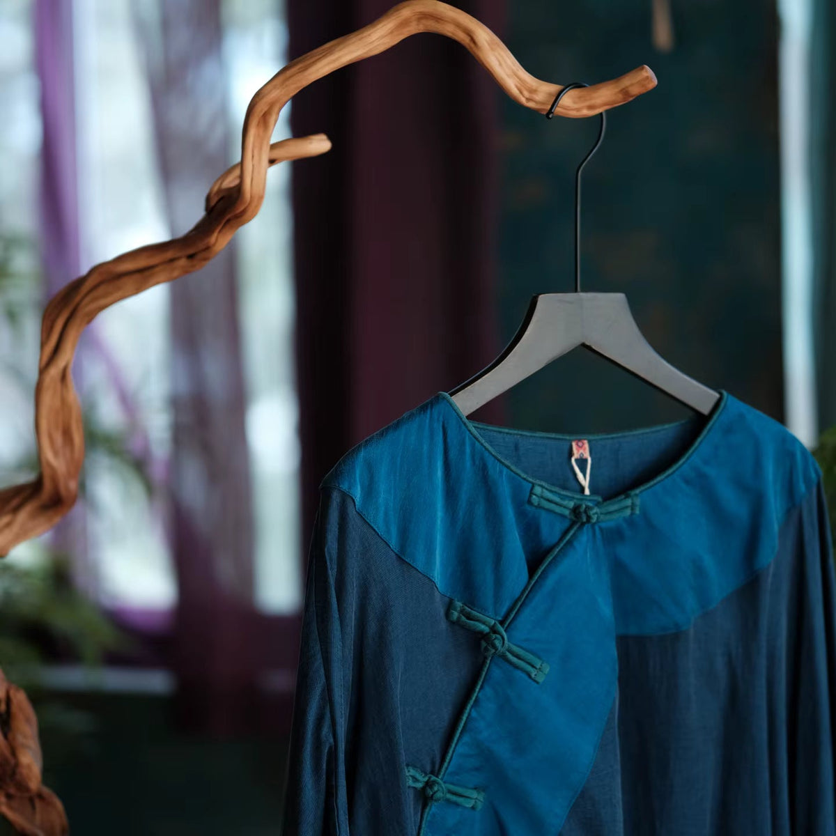 Indigo Path Patchwork Pamuk Tunik - 5
