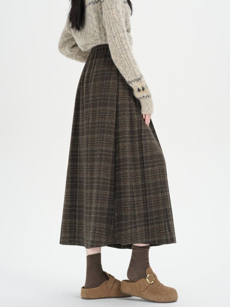 Retro Ekose Midi Etek