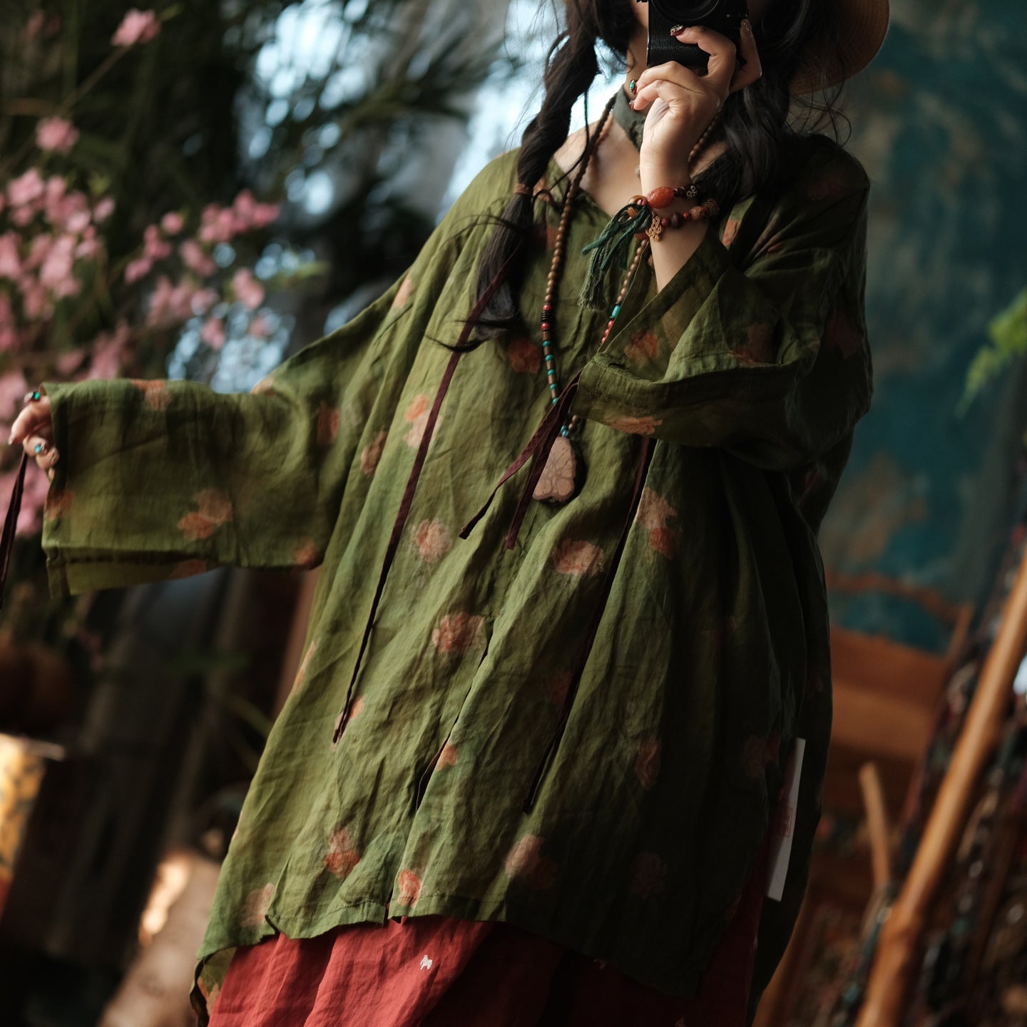 Vintage Bloom Linen Blouse – görsel 4