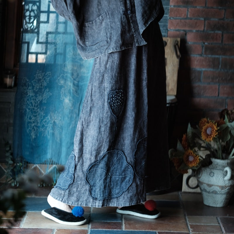 Vintage Lotus Patchwork Etek