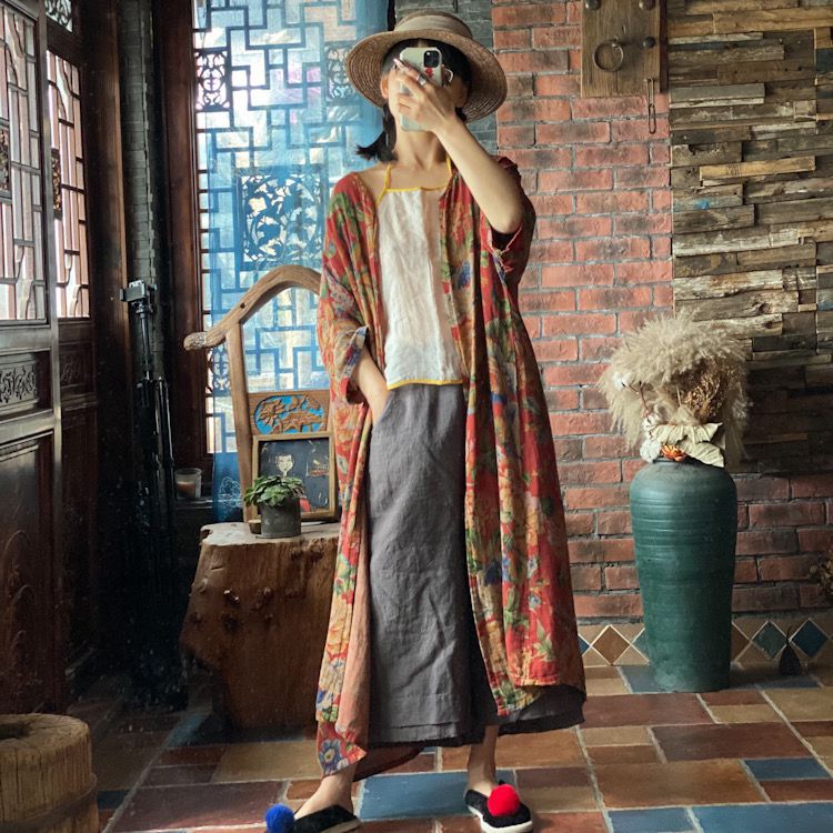 Vintage Bloom Kimono Ceket