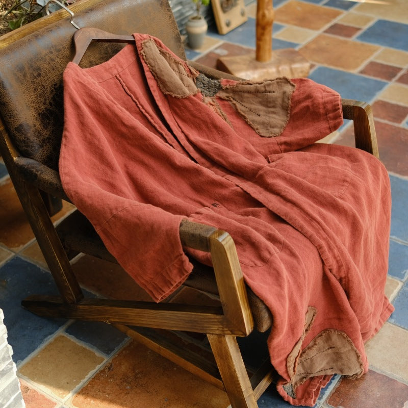 Vintage Patchwork Blossom Uzun Ceket