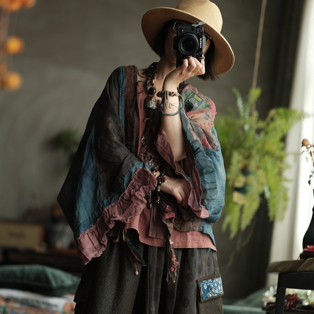 Boho Patchwork Ramie Jacket – görsel 3