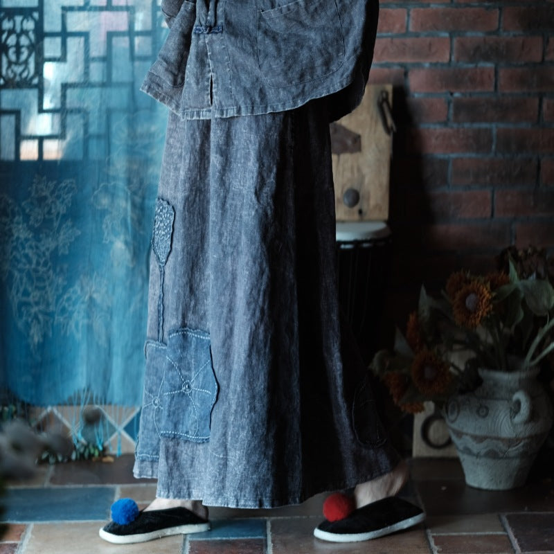 Vintage Lotus Patchwork Etek