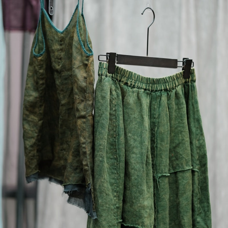 Vintage Linen Breeze Maxi Skirt – görsel 10