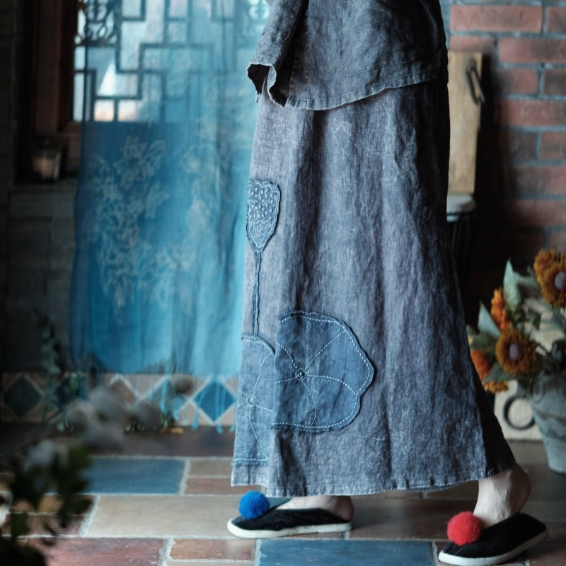 Vintage Lotus Patchwork Etek