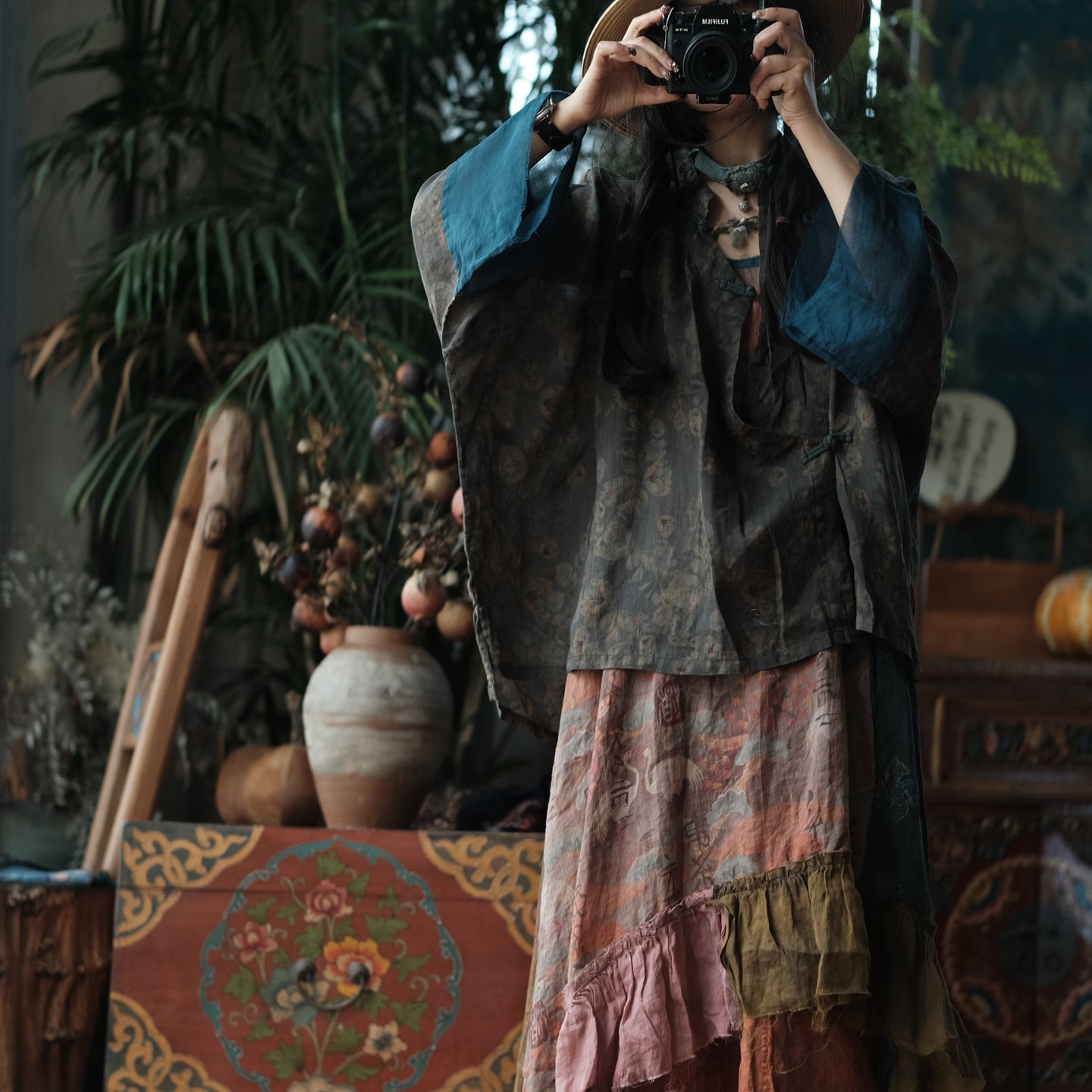 Vintage Forest Ramie Blouse – görsel 11