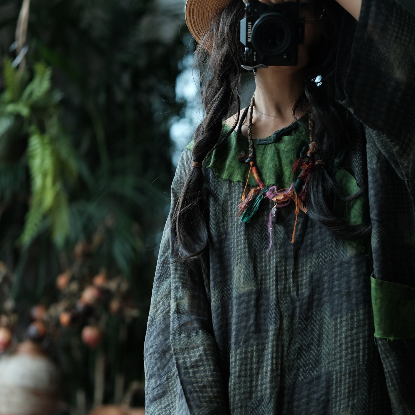 Forest Patchwork Ramie Dress – görsel 6