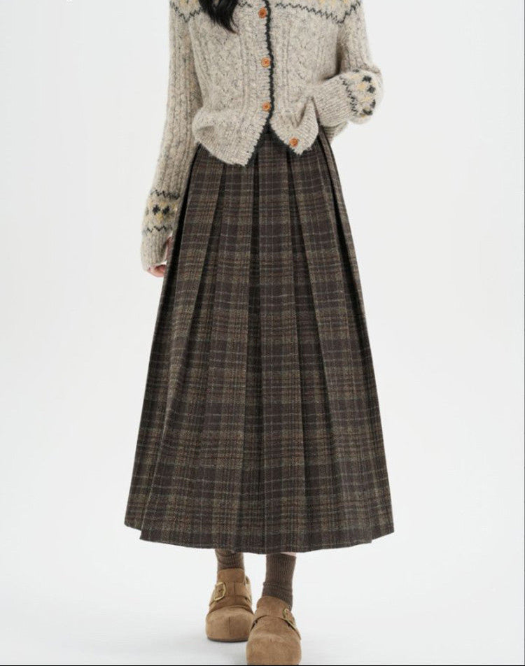 Retro Ekose Midi Etek