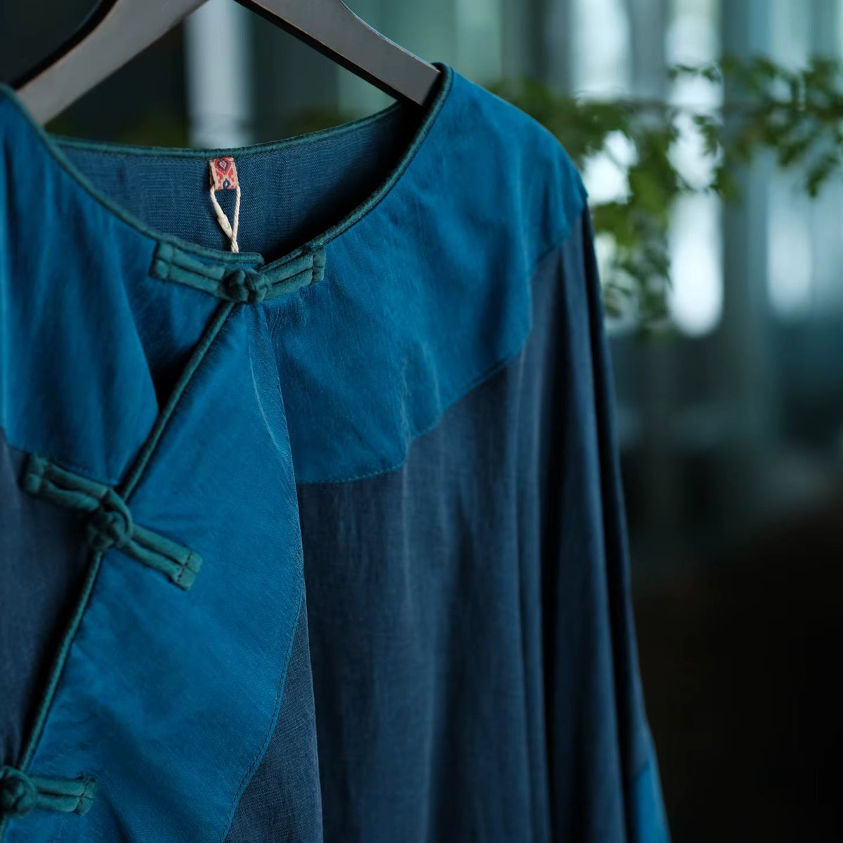 Indigo Path Patchwork Pamuk Tunik - 4