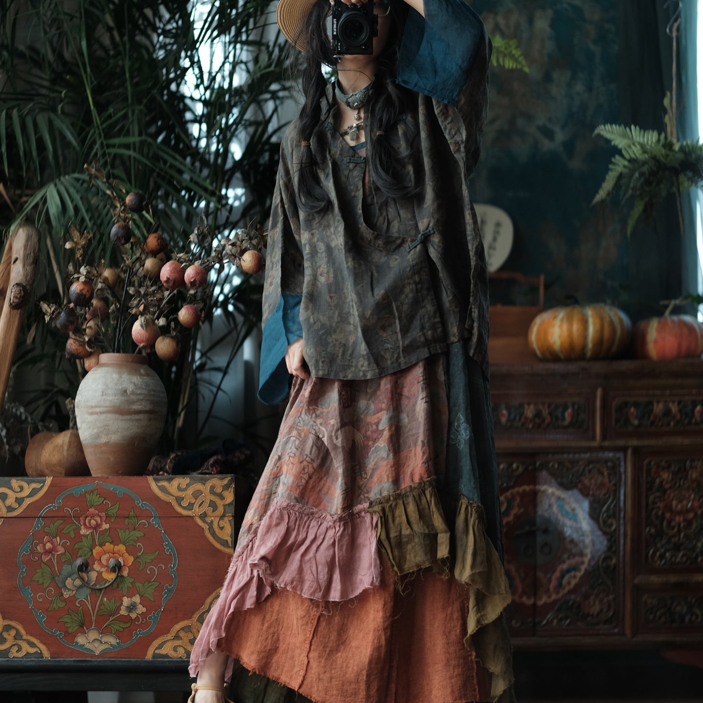 Vintage Forest Ramie Blouse – görsel 6