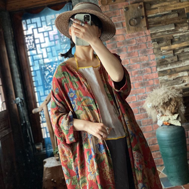 Vintage Bloom Kimono Ceket