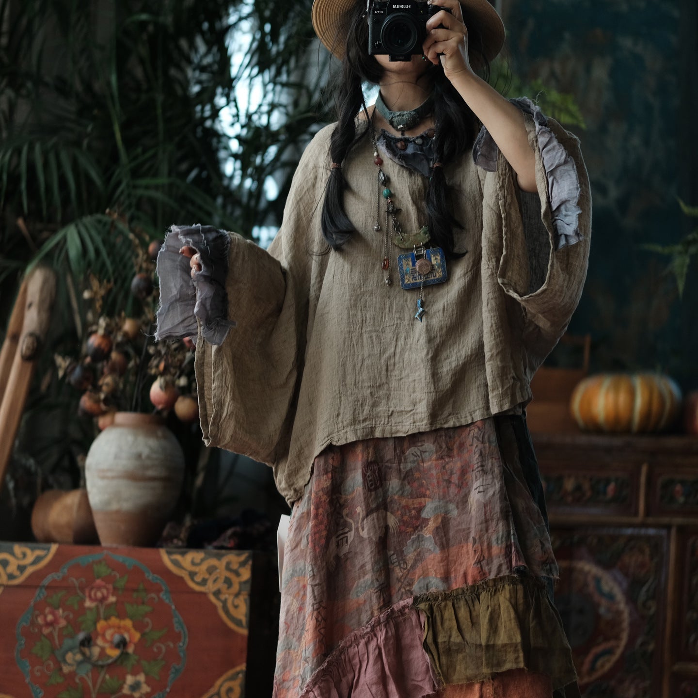 Heritage Linen Patchwork Blouse – görsel 4