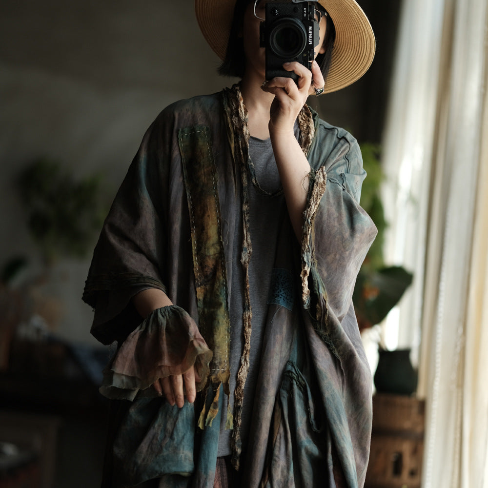 Faded Meadow Keten-Pamuk Kimono Ceket