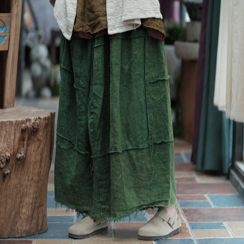 Vintage Linen Breeze Maxi Skirt – görsel 7