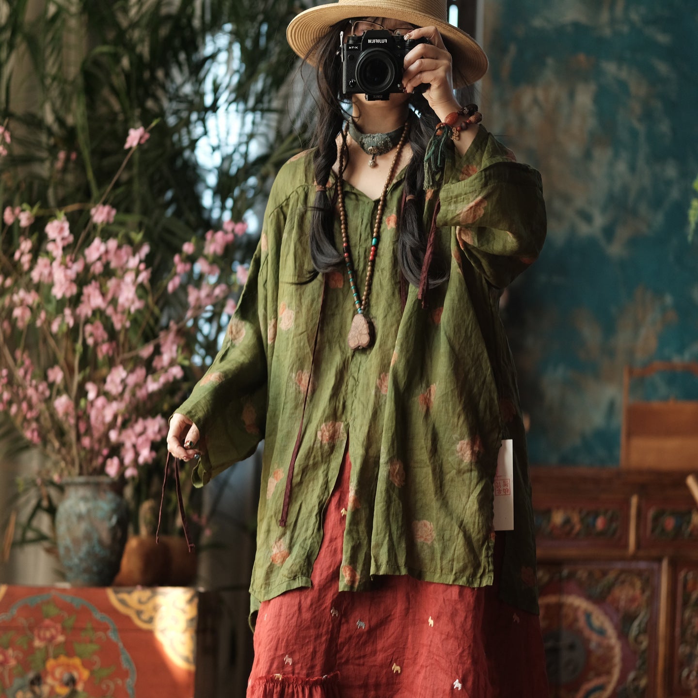 Vintage Bloom Linen Blouse – görsel 5