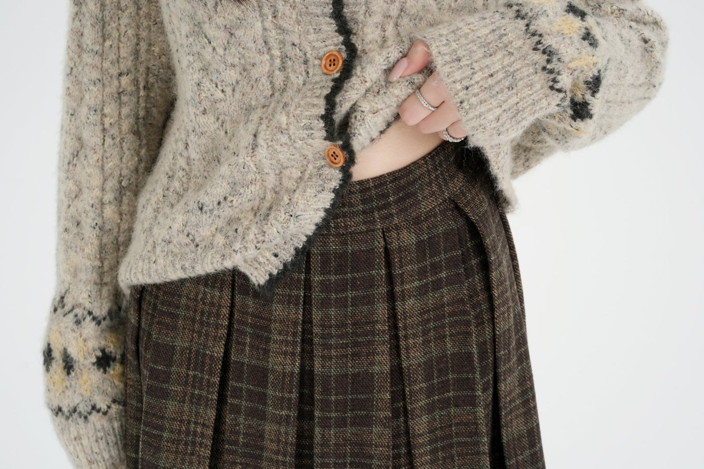 Retro Ekose Midi Etek