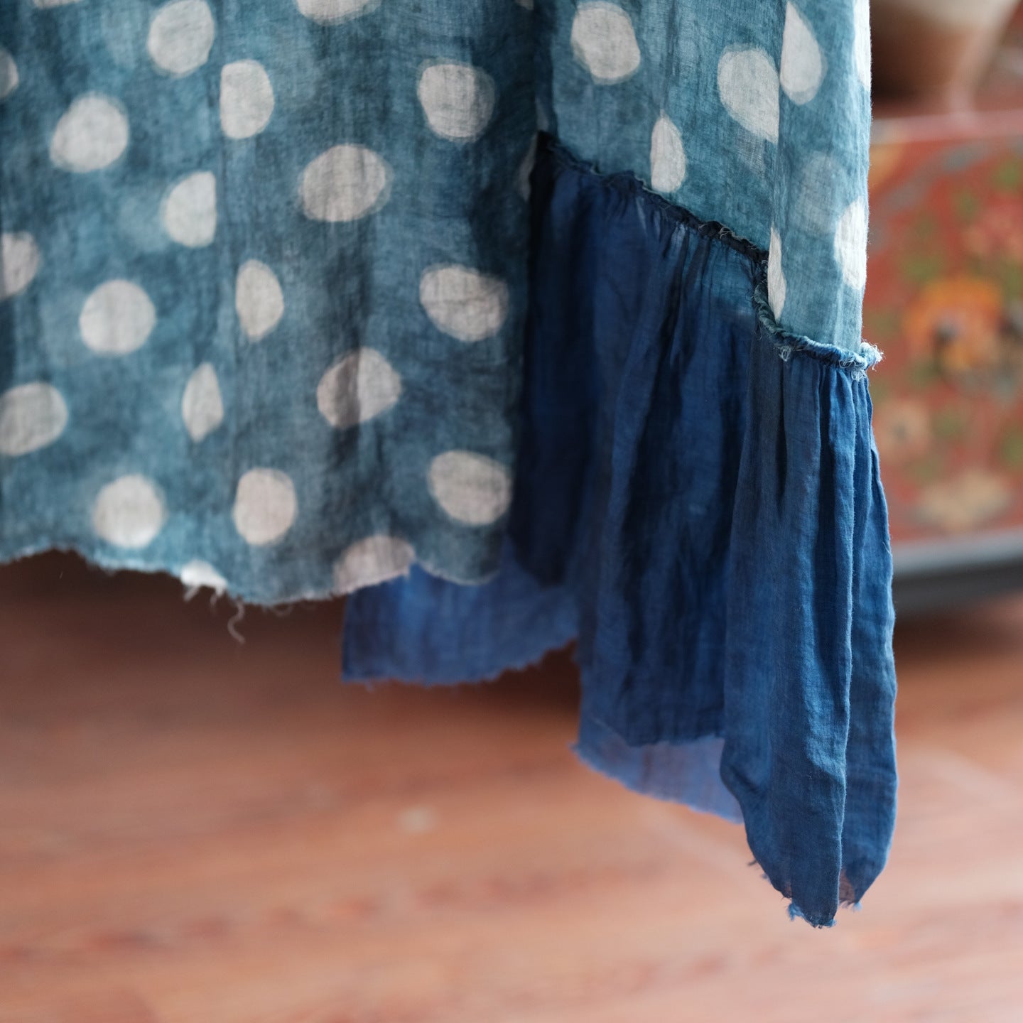 Azure Polka Linen Summer Dress – görsel 12