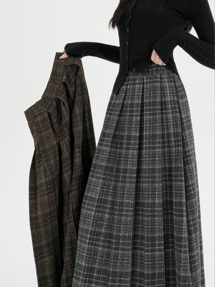 Retro Ekose Midi Etek