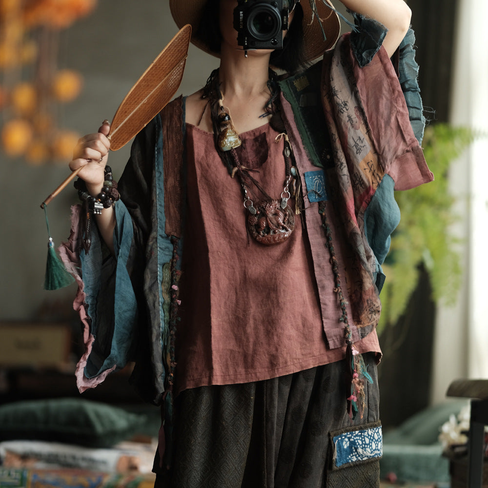 Boho Patchwork Ramie Jacket – görsel 5