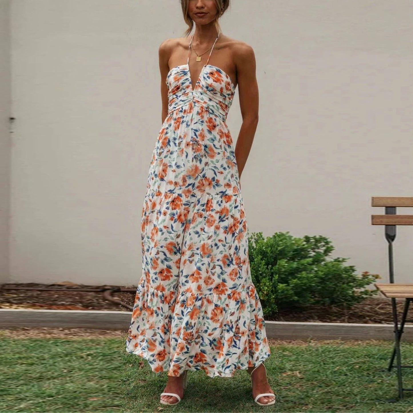 Serene Summer Midi Elbise