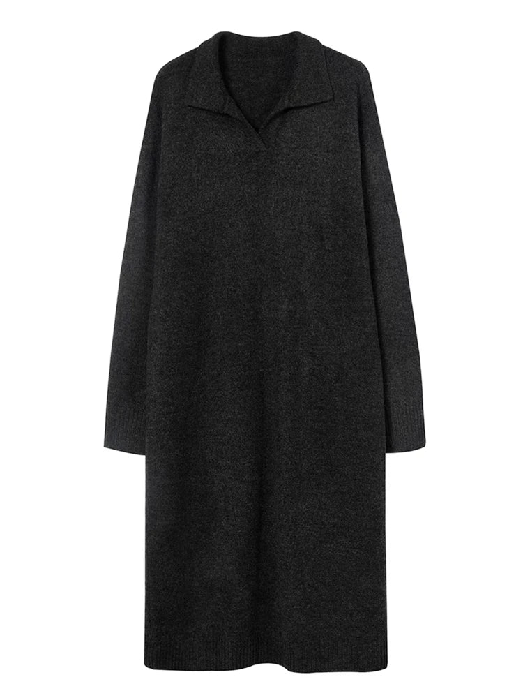 Luna Wool Midi Elbise