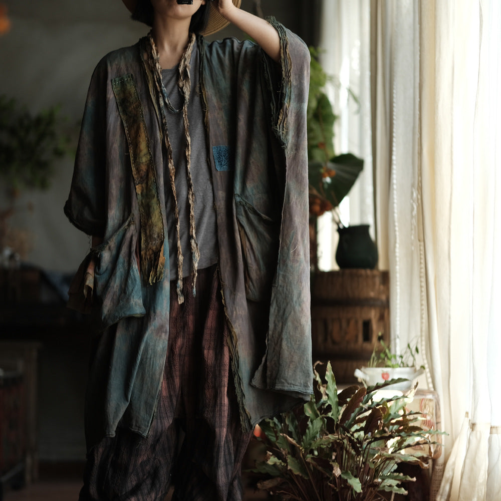 Faded Meadow Keten-Pamuk Kimono Ceket