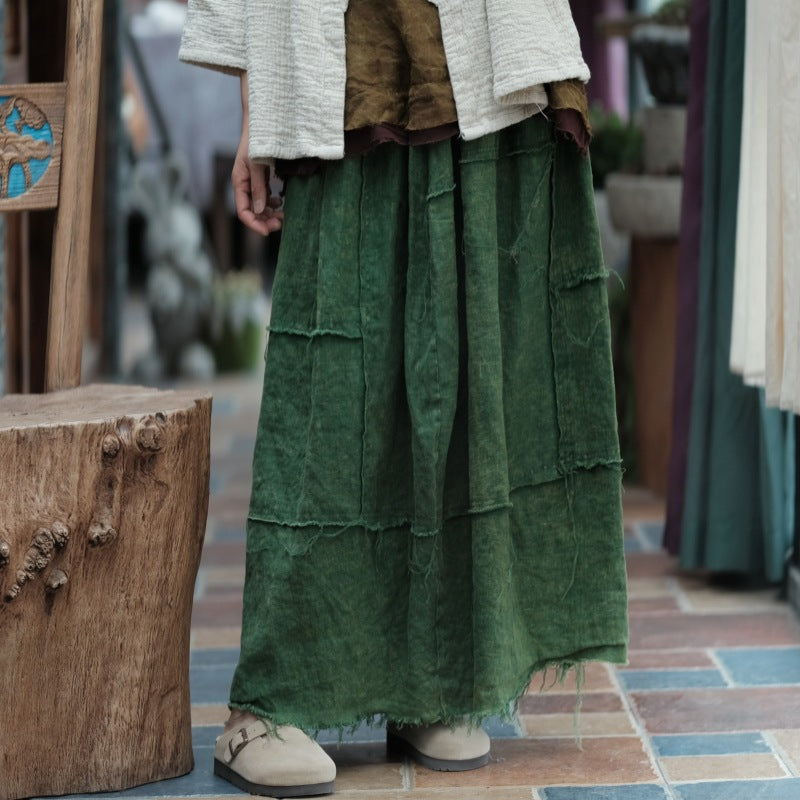 Vintage Linen Breeze Maxi Skirt – görsel 8