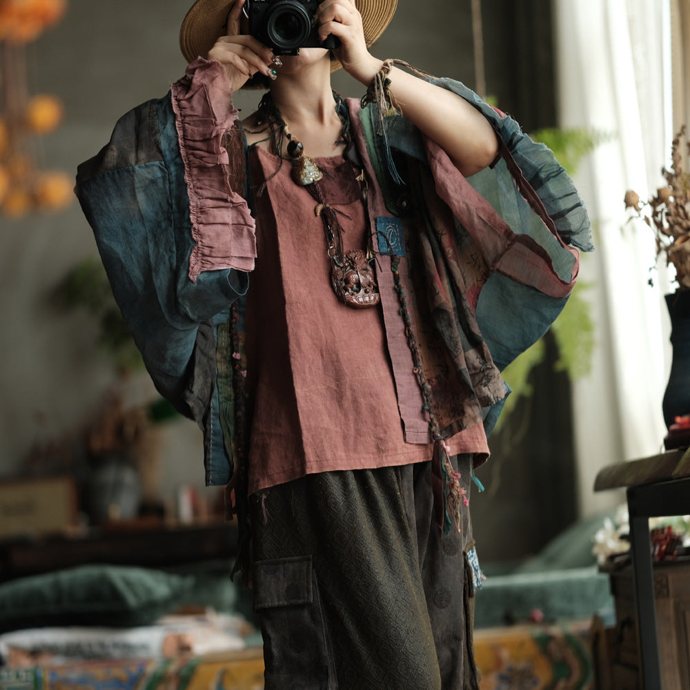 Boho Patchwork Ramie Jacket – görsel 6