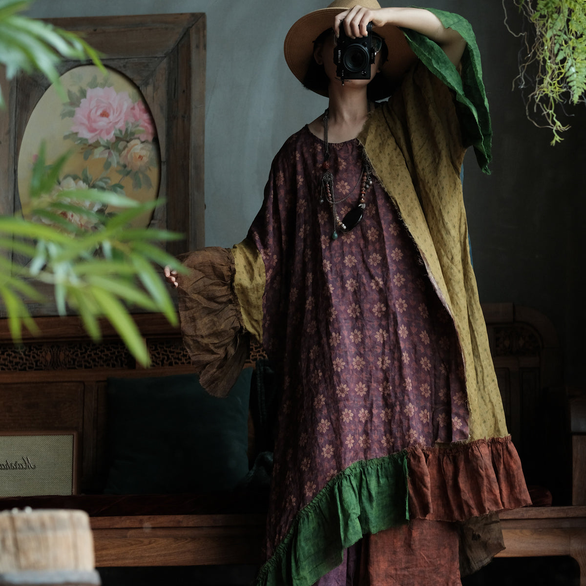 Mori Patchwork Rami Maksi Elbise