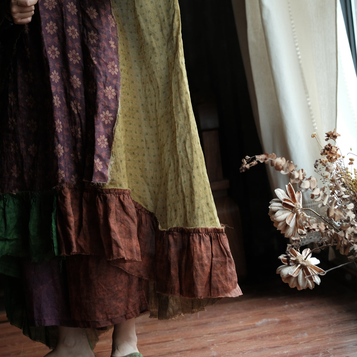 Mori Patchwork Rami Maksi Elbise