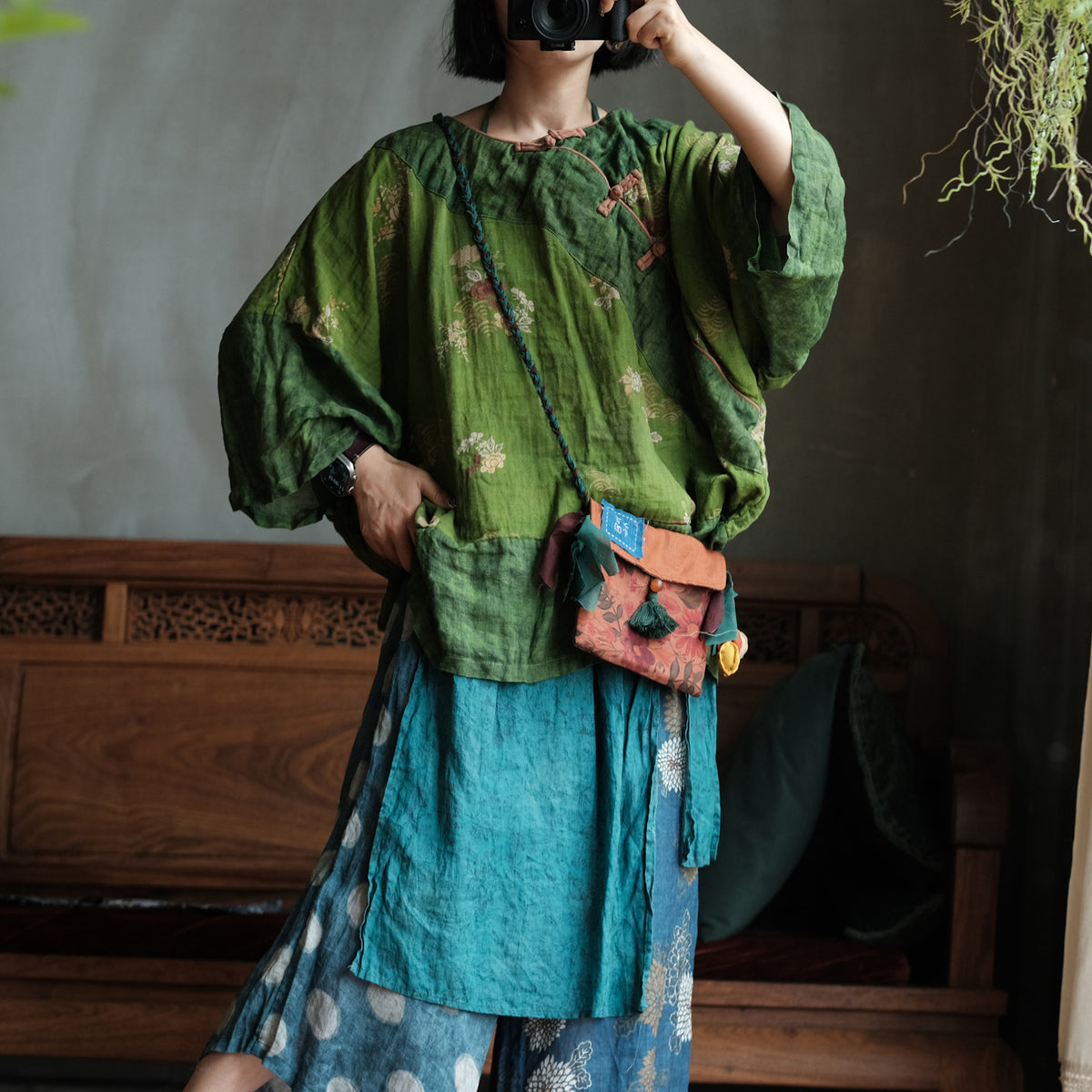 Moss Garden Patchwork Pamuk Tunik
