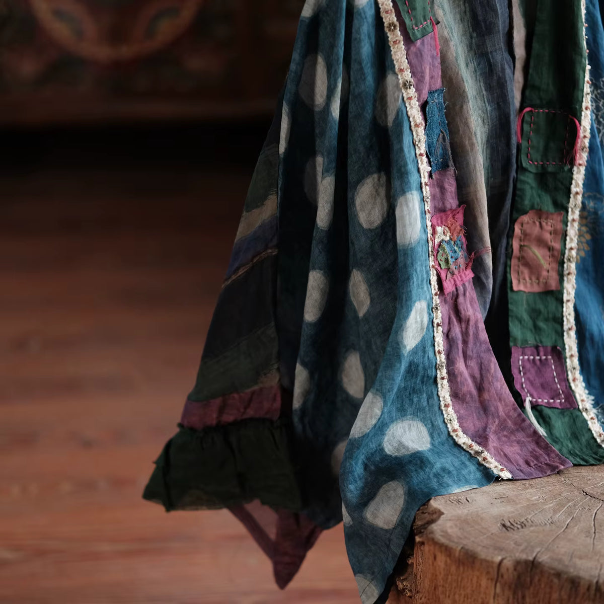 Sora Vintage Çiçekli Rami Kimono
