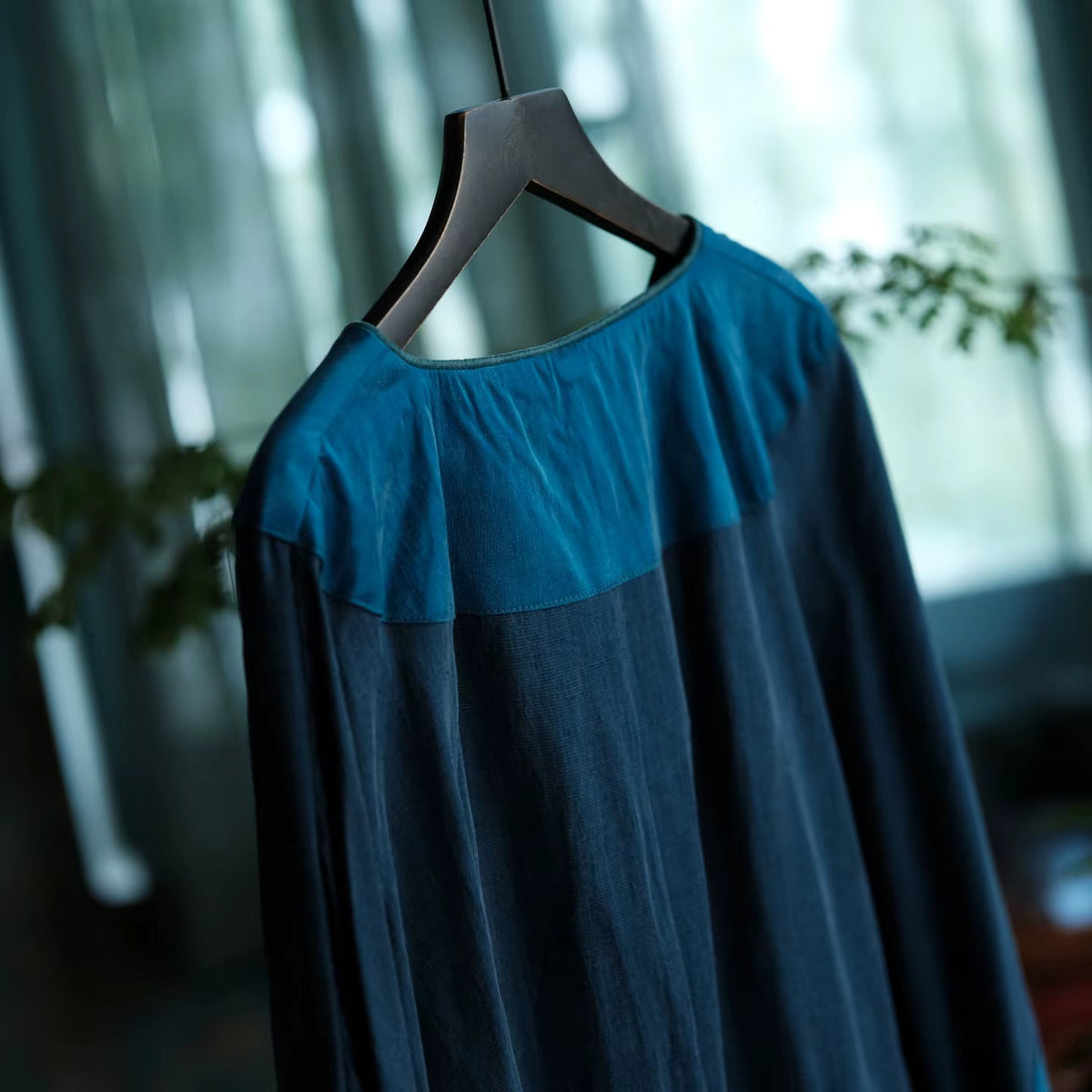 Indigo Path Patchwork Pamuk Tunik - 8