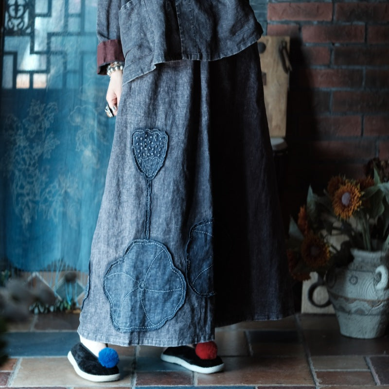 Vintage Lotus Patchwork Etek