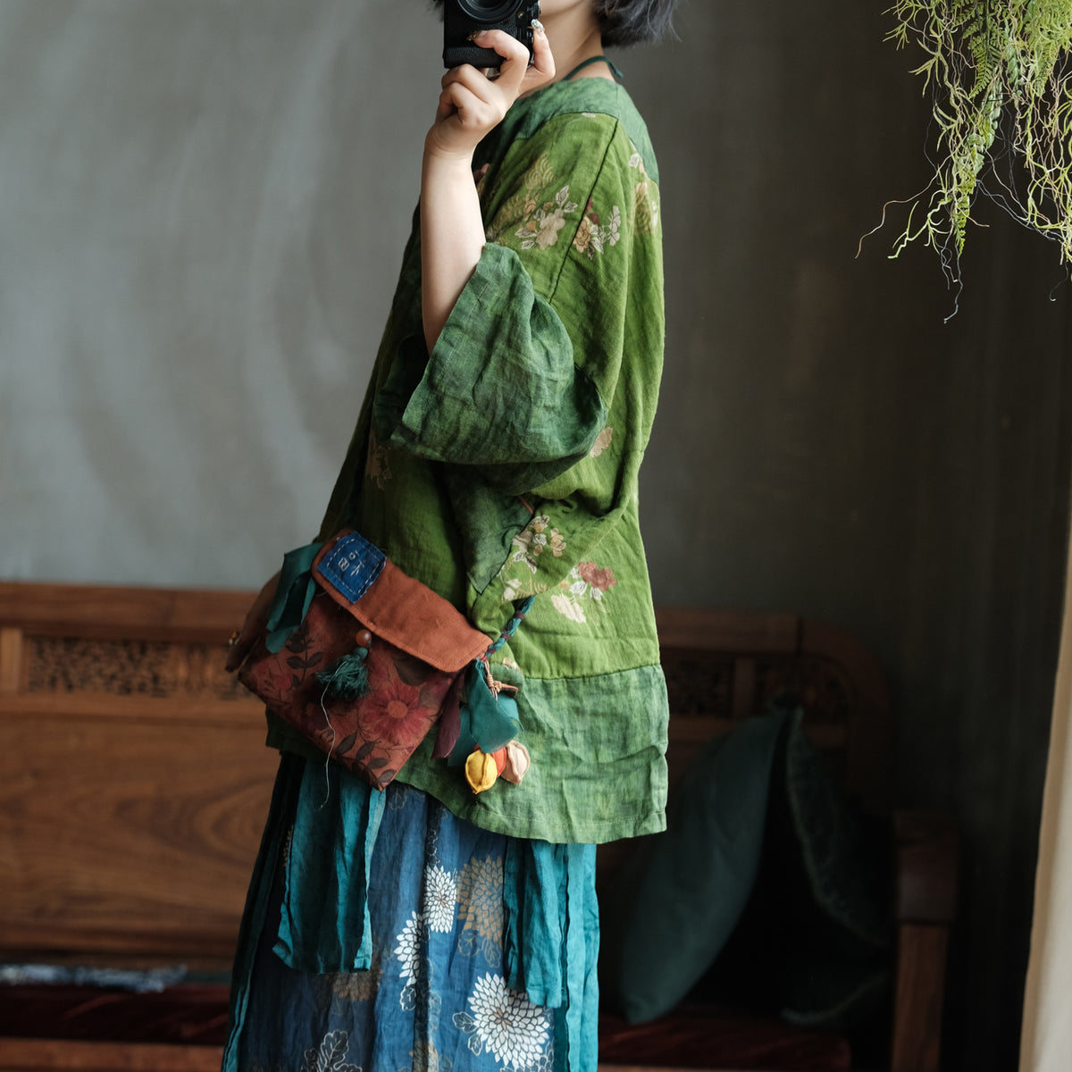 Moss Garden Patchwork Pamuk Tunik