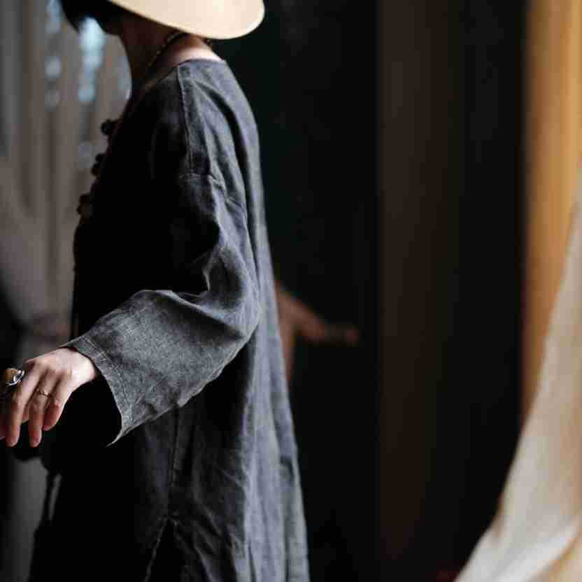 Vintage Breeze Oversize Gömlek – %100 Keten