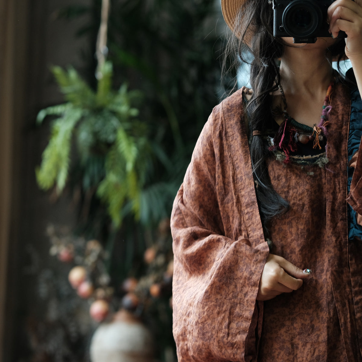 Iris Floral Kimono – %100 Keten