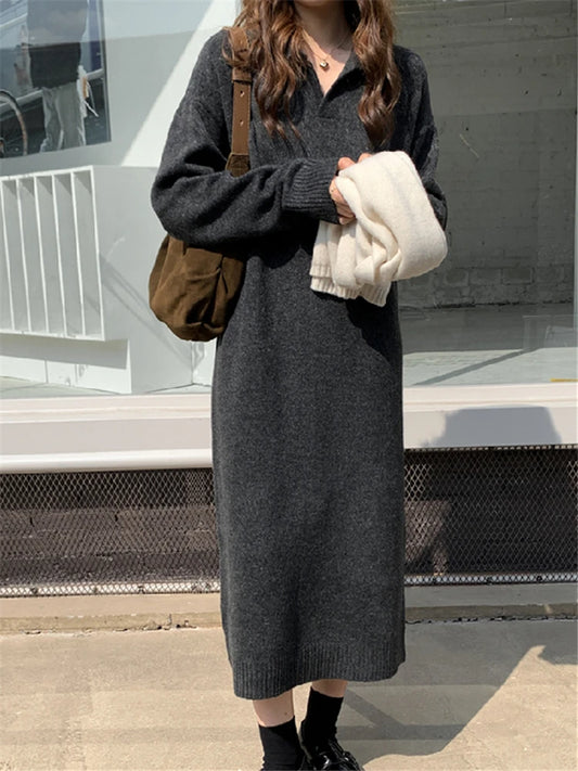 Luna Wool Midi Elbise