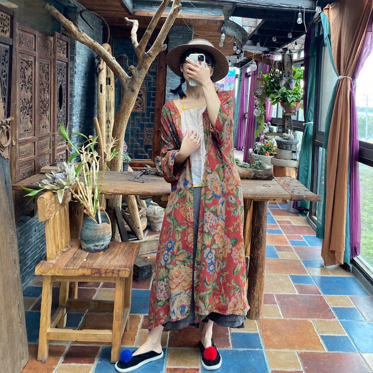 Vintage Bloom Kimono Ceket