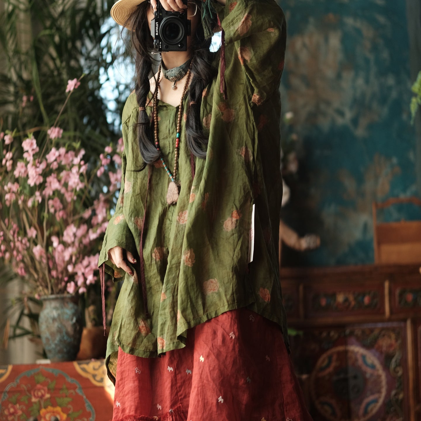 Vintage Bloom Linen Blouse – görsel 6