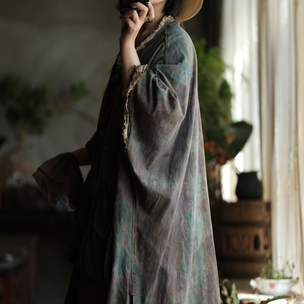 Faded Meadow Keten-Pamuk Kimono Ceket