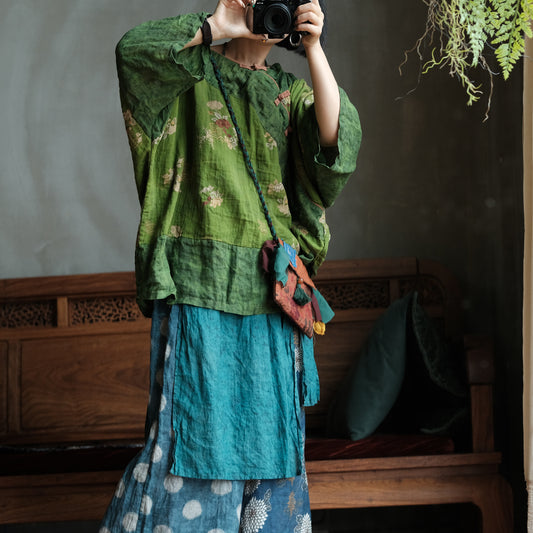 Moss Garden Patchwork Pamuk Tunik