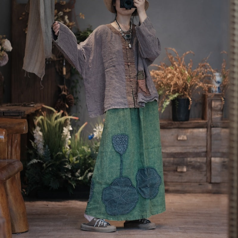 Vintage Lotus Patchwork Etek