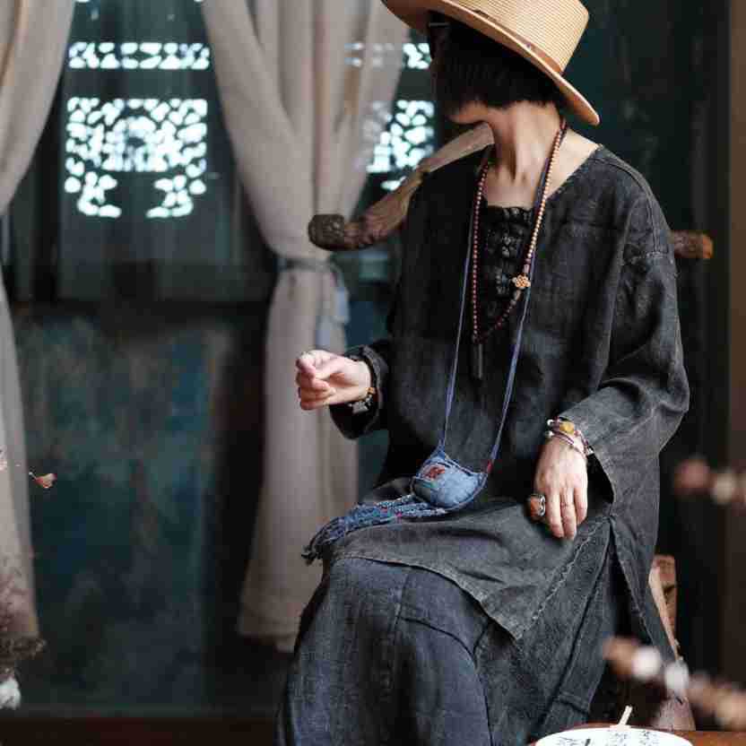 Vintage Breeze Oversize Gömlek – %100 Keten