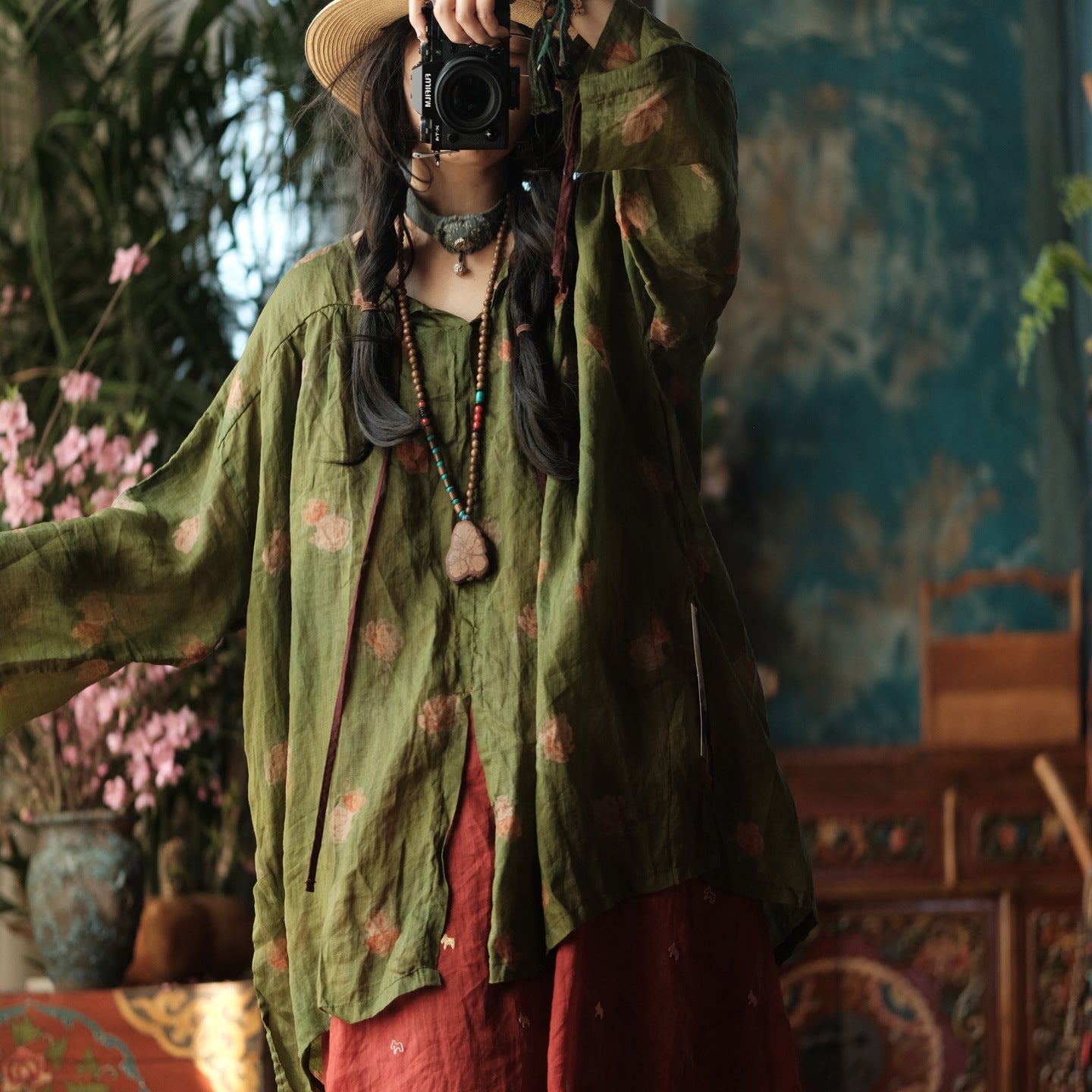 Vintage Bloom Linen Blouse – görsel 12