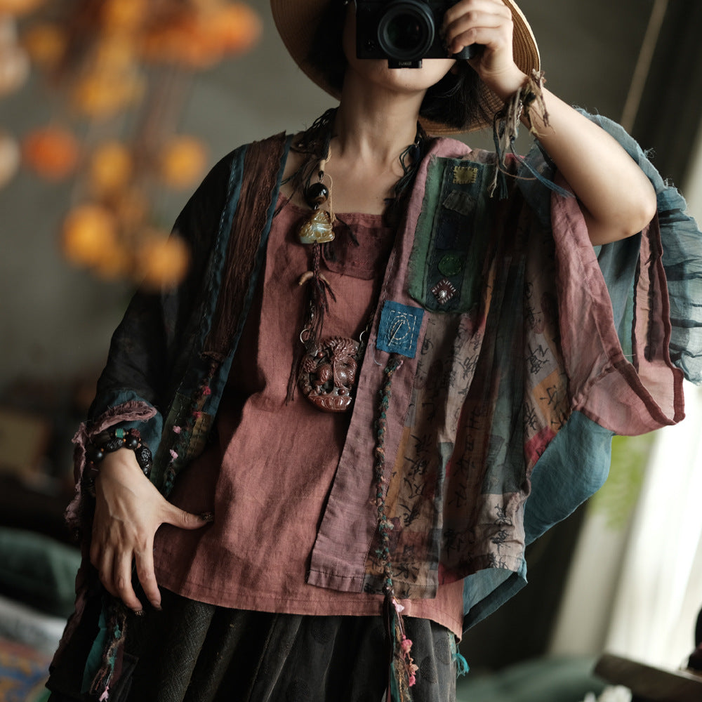 Boho Patchwork Ramie Jacket – görsel 1