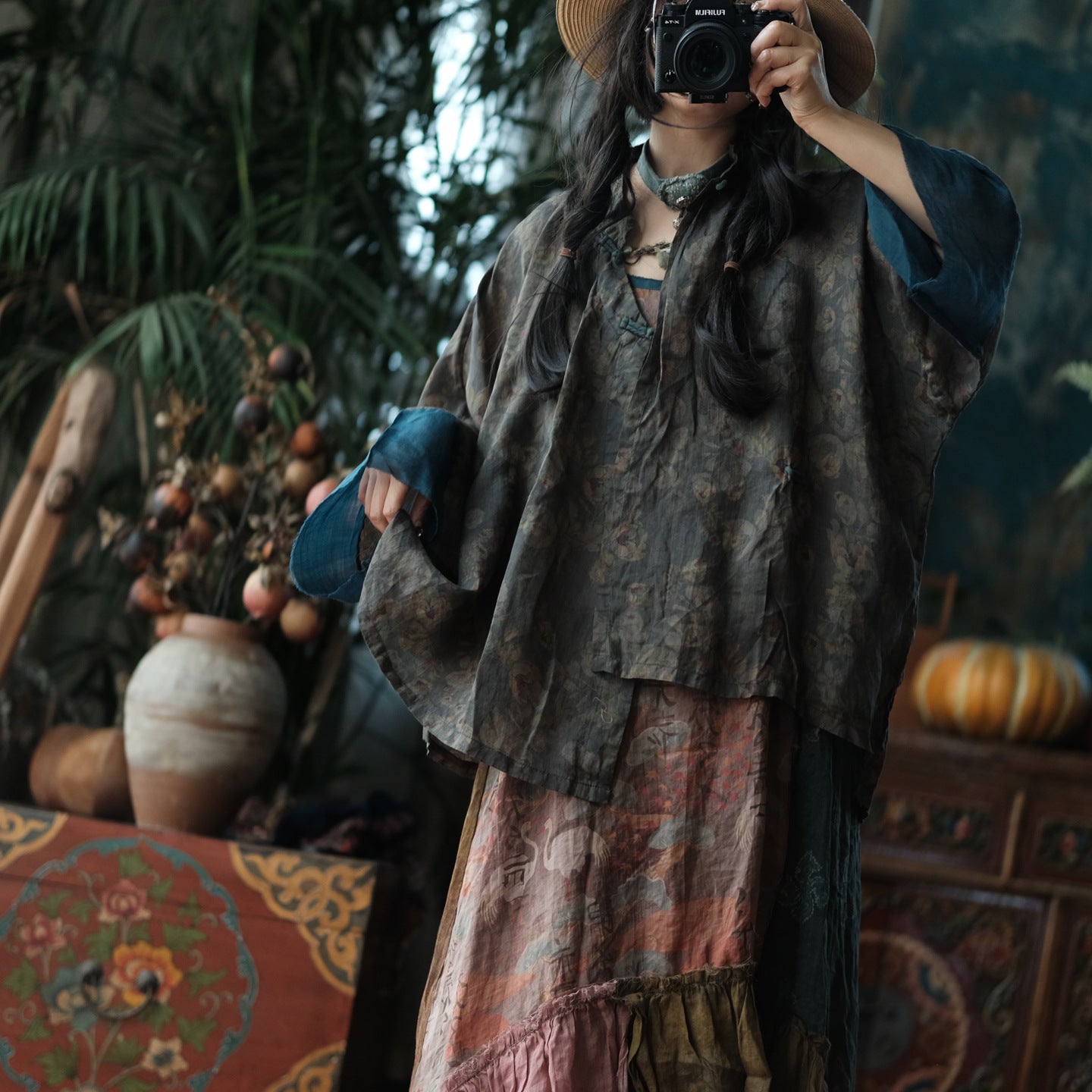 Vintage Forest Ramie Blouse – görsel 2